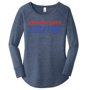 Keep Hot Dogs $1 50 Cute Gift Women's Perfect Tri Tunic Long Sleeve Shirt