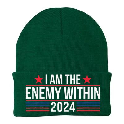 Kamala Harris Democrat 2024 Supporter I Am The Enemy Within Knit Cap Winter Beanie