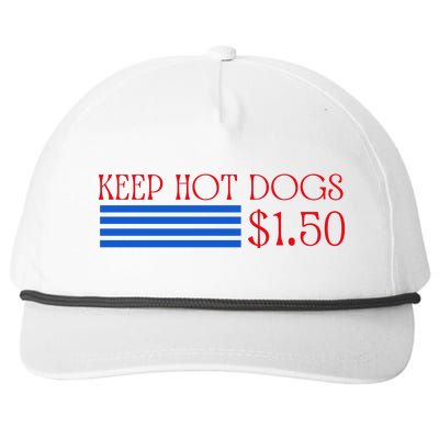 Keep Hot Dogs At 1.50 Dollars Snapback Five-Panel Rope Hat