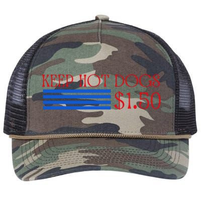 Keep Hot Dogs At 1.50 Dollars Retro Rope Trucker Hat Cap