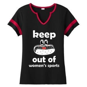 Keep Hot Dogs Out Of Sports Trump Fans Ladies Halftime Notch Neck Tee