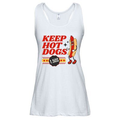 Keep Hot Dogs 1.50 Funny Hotdog Lover Retro Vintage Ladies Essential Flowy Tank