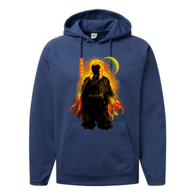 Kyojuro Hashira Dark Shadow Performance Fleece Hoodie