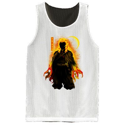 Kyojuro Hashira Dark Shadow Mesh Reversible Basketball Jersey Tank