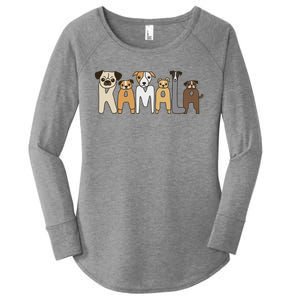 Kamala Harris Dog Lettering Font Design Women's Perfect Tri Tunic Long Sleeve Shirt