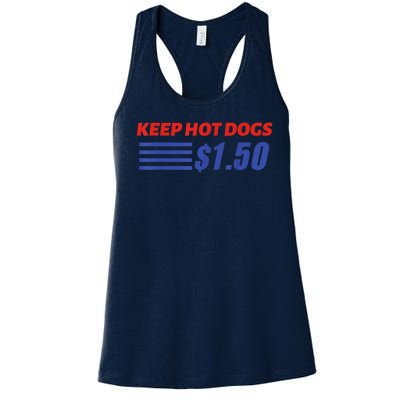 Keep Hot Dogs $1.50 Women's Racerback Tank