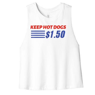 Keep Hot Dogs $1.50 Women's Racerback Cropped Tank