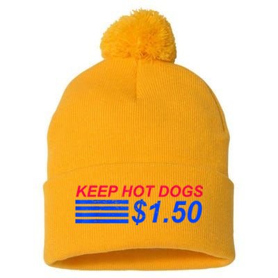 Keep Hot Dogs At 1.50 Dollars Pom Pom 12in Knit Beanie