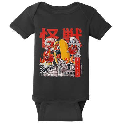 Kaiju Hot Dog Japanese Anime Monster Hotdog Baby Bodysuit