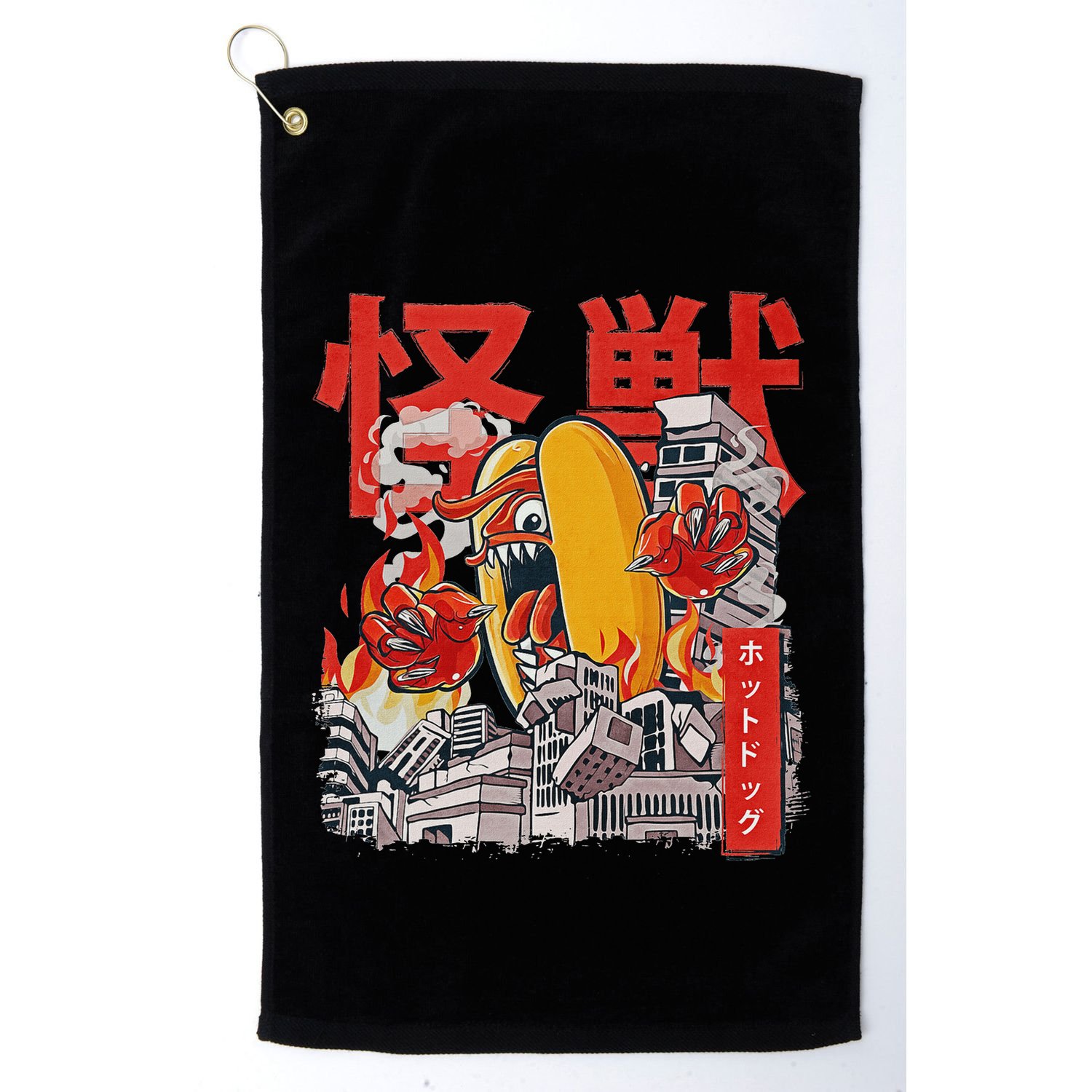 Kaiju Hot Dog Japanese Anime Monster Hotdog Golf Towel