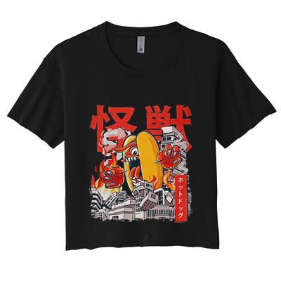 Kaiju Hot Dog Japanese Anime Monster Hotdog Crop Top
