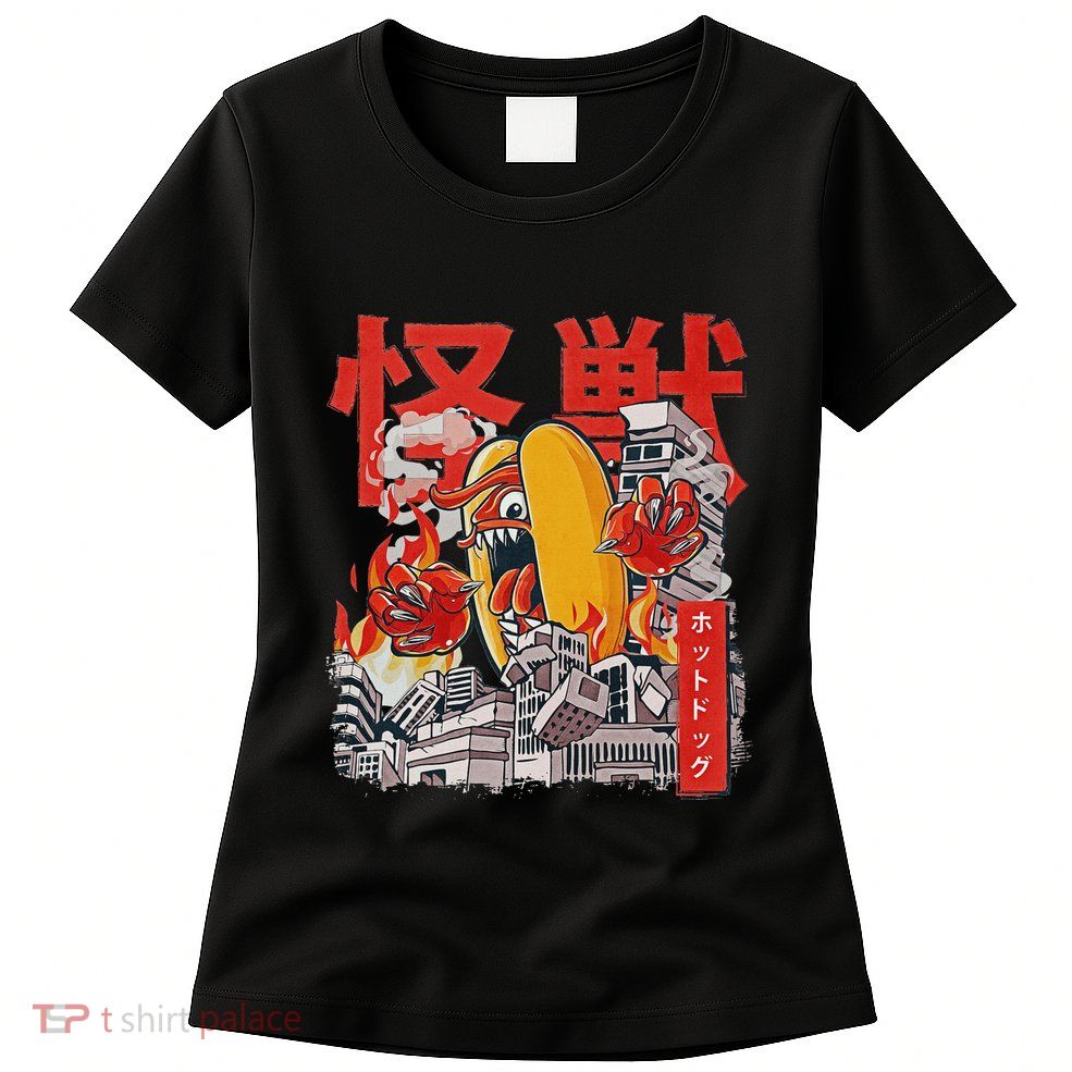 Kaiju Hot Dog Japanese Anime Monster Hotdog Womens T-Shirt