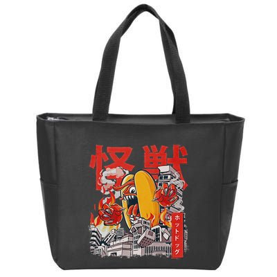 Kaiju Hot Dog Japanese Anime Monster Hotdog Zip Tote Bag