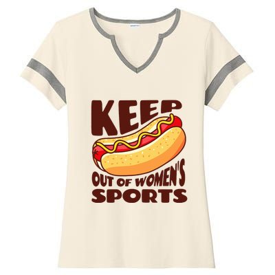 Keep Hot Dogs Out Of Sports Trump Fans Ladies Halftime Notch Neck Tee