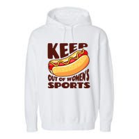 Keep Hot Dogs Out Of Sports Trump Fans Garment-Dyed Fleece Hoodie