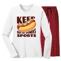 Keep Hot Dogs Out Of Sports Trump Fans Women's Long Sleeve Flannel Pajama Set 