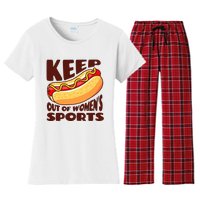 Keep Hot Dogs Out Of Sports Trump Fans Women's Flannel Pajama Set