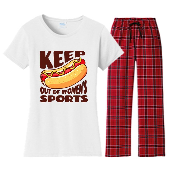 Keep Hot Dogs Out Of Sports Trump Fans Women's Flannel Pajama Set