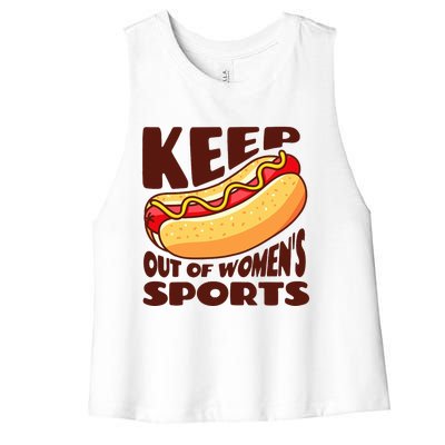 Keep Hot Dogs Out Of Sports Trump Fans Women's Racerback Cropped Tank