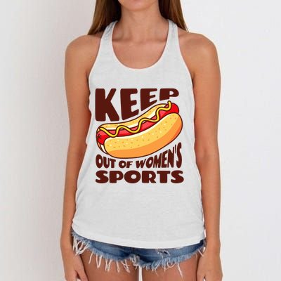 Keep Hot Dogs Out Of Sports Trump Fans Women's Knotted Racerback Tank