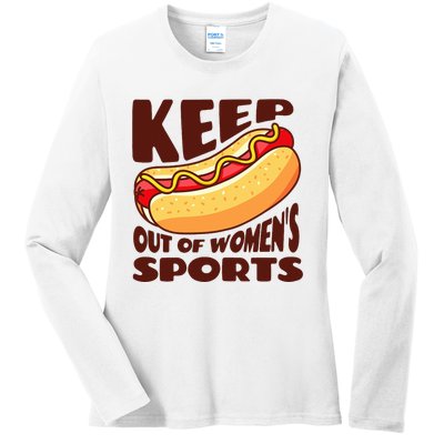 Keep Hot Dogs Out Of Sports Trump Fans Ladies Long Sleeve Shirt