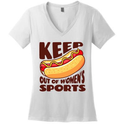 Keep Hot Dogs Out Of Sports Trump Fans Women's V-Neck T-Shirt