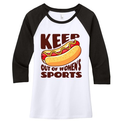 Keep Hot Dogs Out Of Sports Trump Fans Women's Tri-Blend 3/4-Sleeve Raglan Shirt