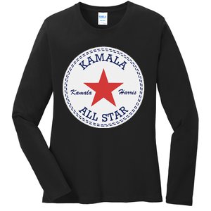 Kamala Harris Election Supporter Shoes Ladies Long Sleeve Shirt