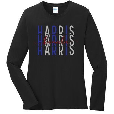 Kamala Harris Election 2024 Graphic Ladies Long Sleeve Shirt