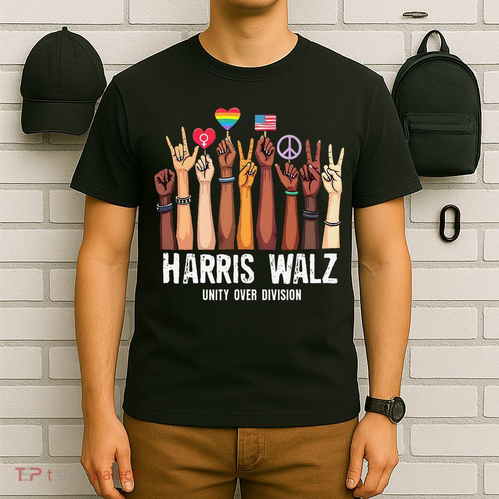 Kamala Harris Election Day Harris Walz Unity Over Division T-Shirt
