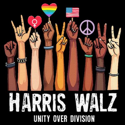 Kamala Harris Election Day Harris Walz Unity Over Division T-Shirt