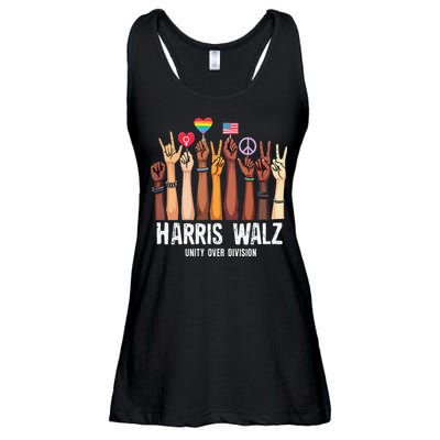 Kamala Harris Election Day Harris Walz Unity Over Division Ladies Essential Flowy Tank