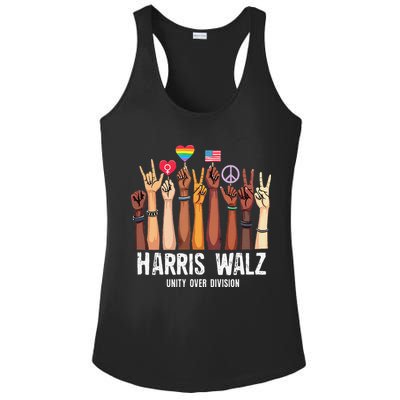Kamala Harris Election Day Harris Walz Unity Over Division Ladies PosiCharge Competitor Racerback Tank