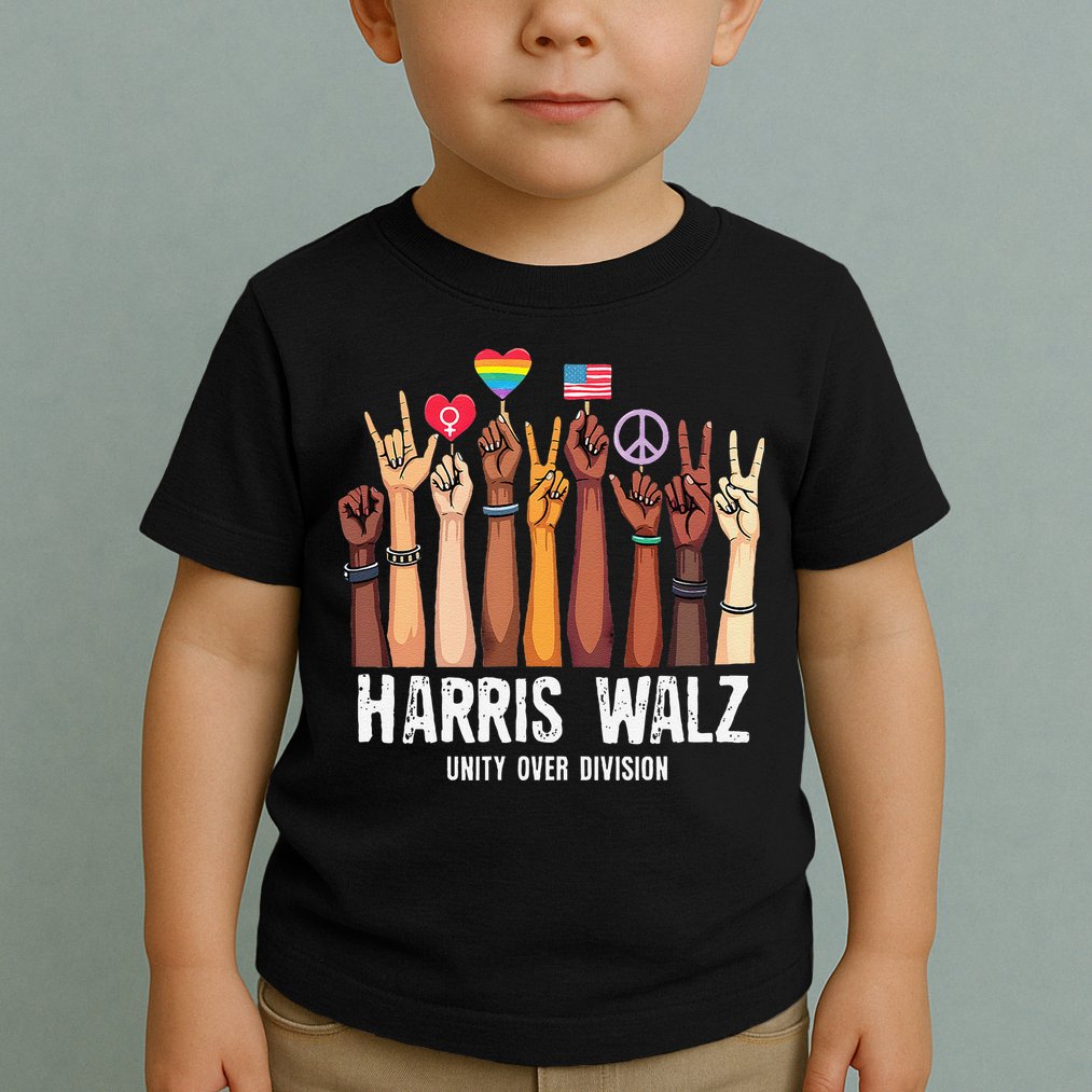 Kamala Harris Election Day Harris Walz Unity Over Division Toddler T-Shirt