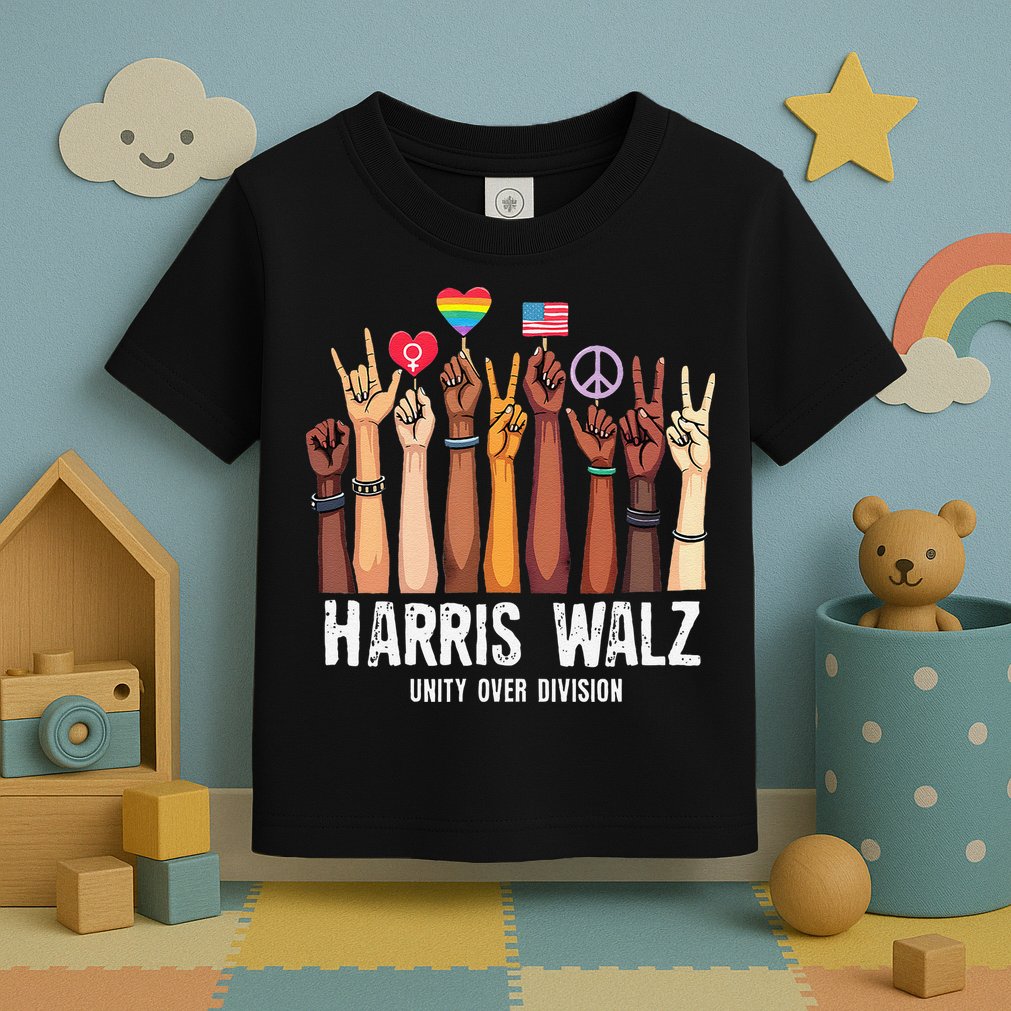 Kamala Harris Election Day Harris Walz Unity Over Division Toddler T-Shirt