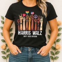 Kamala Harris Election Day Harris Walz Unity Over Division Womens T-Shirt