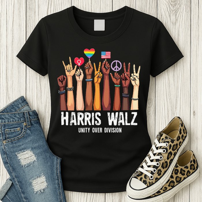 Kamala Harris Election Day Harris Walz Unity Over Division Womens T-Shirt