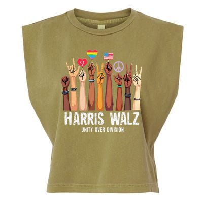 Kamala Harris Election Day Harris Walz Unity Over Division Garment-Dyed Women's Muscle Tee