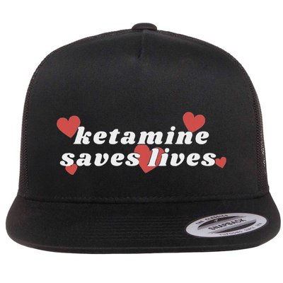 Ketamine Horse Emergency Ketamine Saves Lives Flat Bill Trucker Hat