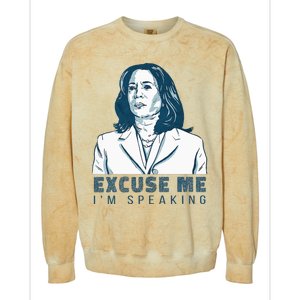 Kamala Harris Excuse Me IM Speaking President 2024 Colorblast Crewneck Sweatshirt