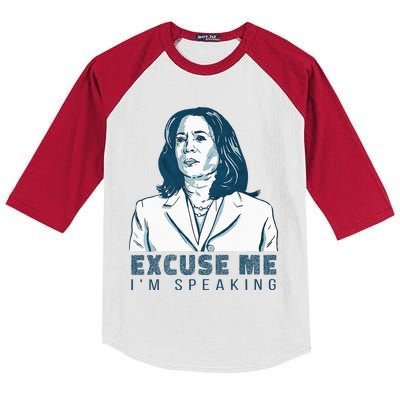 Kamala Harris Excuse Me IM Speaking President 2024 Kids Colorblock Raglan Jersey