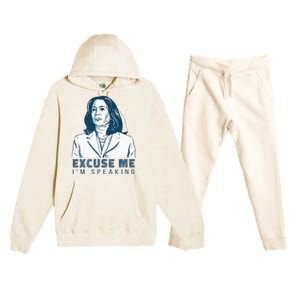 Kamala Harris Excuse Me IM Speaking President 2024 Premium Hooded Sweatsuit Set