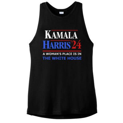 Kamala Harris24 Elect A WomanS Place Is In The White House Ladies PosiCharge Tri-Blend Wicking Tank