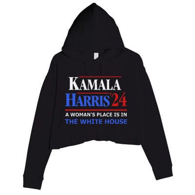 Kamala Harris24 Elect A WomanS Place Is In The White House Crop Fleece Hoodie