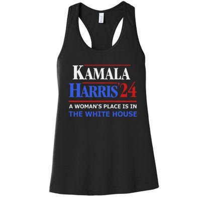 Kamala Harris24 Elect A WomanS Place Is In The White House Women's Racerback Tank