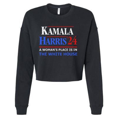 Kamala Harris24 Elect A WomanS Place Is In The White House Cropped Pullover Crew