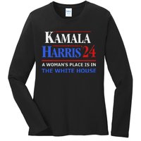 Kamala Harris24 Elect A WomanS Place Is In The White House Ladies Long Sleeve Shirt