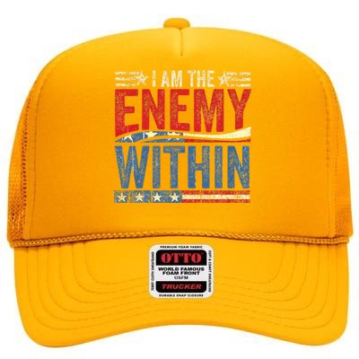 Kamala Harris Enemy Within Antitrump Left Wing High Crown Mesh Back Trucker Hat