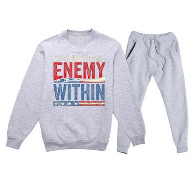 Kamala Harris Enemy Within Antitrump Left Wing Premium Crewneck Sweatsuit Set