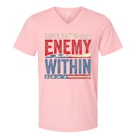 Kamala Harris Enemy Within Antitrump Left Wing V-Neck T-Shirt